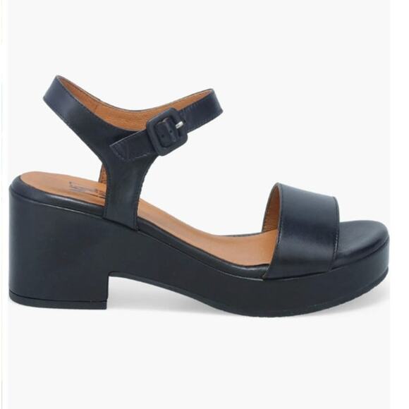 Miz Mooz NYC Gillie Block Heel Platform Sandal Black Leather Size 9/9.5 US 40 EU - Picture 2 of 13